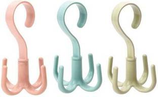 Antoj Belt Hanger Scarf Tie Rack Holder Hook for Closet Organizer 360 Degree Rotating Plastic Tie Pack of 3 Hangers For  Tie