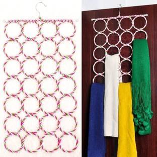 Urbanware Foldable 28 Ring Hole Slots Space Saving Clothing Closet HangerTies Belts,Socks Steel Scarf Hanger For  Scarf