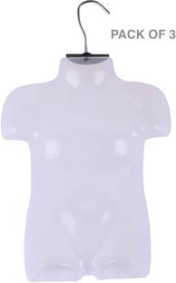 JAYDEEP ENTERPRISE Premium Plastic Kids Half Body Mannequin for Clothes,Small Size(1-6 Age Kids) Plastic Dress Pack of 3 Hangers For  Dress