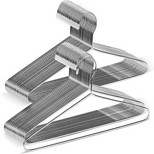 NKHANGERS Cloths Hangers for Coat Pant Shirt Saree Suit Dress Steel Steel Dress Pack of 12 Hangers For  Dress