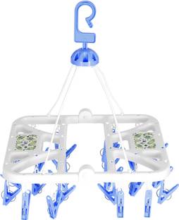 Urbanware Foldable Cloth 28 Clips Laundry Drip Drying Rack Plastic Dress Hanger For  Dress