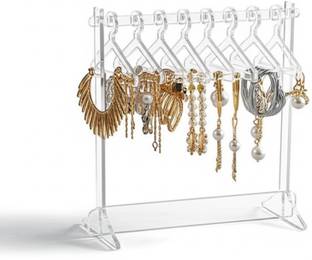 BrodLog Earring Holder Set(1 Earring Stand with 8 Hangers)12 Holes For Stud Display Jewellery Organizer