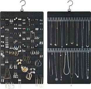 Ofifo Wall Hanging Earrings Organizer Necklace Organizer,Double Side Felt Organizer Jewellery Organizer