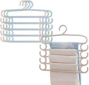 mapperz 4 Pcs Multi-Purpose 5 Layer Hook Hanger for Wardrobe Multi Cascading Hanger Accessories Organizer