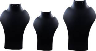 Triock Jewelry Necklace Earring Display Stand 11-13-15 Inch (Pack of 3) Black Jewellery Organizer