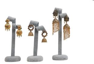 Triock Fancy Jewellery Velvet Earring Display Stand combo 3 Pcs Jewellery Organizer