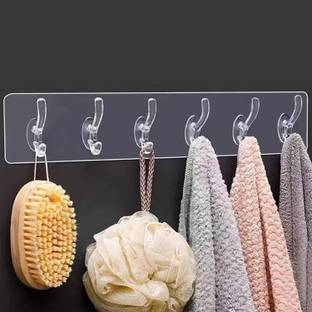 JIALTO 2 PCS 6 In 1 Self Adhesive Wall Hooks, Heavy Duty Sticky Hooks for Hanging Accessories Organizer, Handbag Organizer