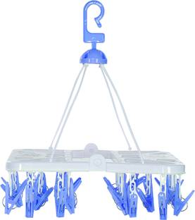 Urbanware Foldable Cloth Hanger with 28 Clips Drying Socks Towels Baby dress Gloves Plastic Cloth Clips