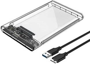 LipiWorld Transparent 2.5 inch Laptop SATA Hard Drive HDD/SSD Enclosure USB 3.0 Sata Case 2.5 inch Shock Resistant Hard Drive Enclosure