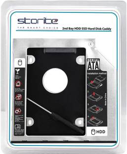 STORITE Universal for CD/DVD Drive Slot (for SSD and HDD) 2.5 inch Shock Resistant Internal Hard 9.5 Drive Enclosure/HDD Caddy 2nd bay