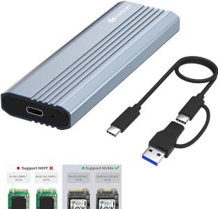 Cablet M.2 NVMe SSD Enclosure USB3.2 Gen2 10Gbps for 2230/2242/2260/2280 M-Key PCIe SSD 2.5 inch M.2 NVMe SSD Enclosure
