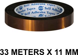VCR Kapton Tape 11mm/0.45 inches Width 33 Meters Length Amber Color Pack of 1 Roll 33 m Single Sided Tape