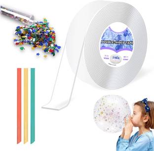 D-fix Nano Magic Tape Double Sided Nano-Tape With Glitter & Straw | DIY Tape for Kids 3 m Double-sided Tape