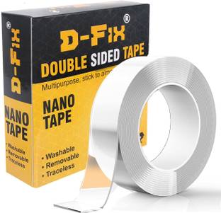 D-fix 2 mm Double-Sided Nano Tape - Adhesive Silicone Tape, Heavy Duty, Heat Resistant 3 m Double-sided Tape