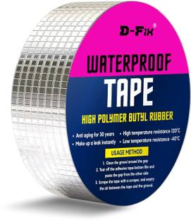 D-fix Aluminium Foil Butyl Rubber Tape Resistant Waterproof Roof (Width 5cm) 5 m Butyl Tape