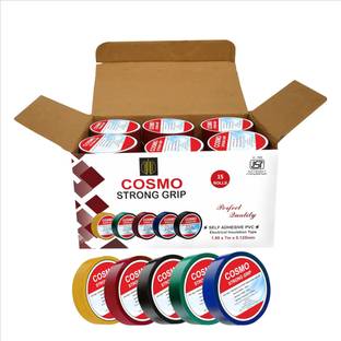 COSMO Self Adhesive Electrical Insulation Tape (Red, Blue, Yellow, Green, Black) 7 m Single Sided Tape