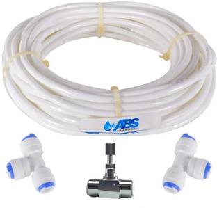 Aameria Brass & Copper Premium TDS Adjuster Controller Valve 1/4" with Tee Fitting Suited 6mm pipe tube for all kinds of RO/UV /UF/TDS System RO TDS Controller Valve Ball Valves