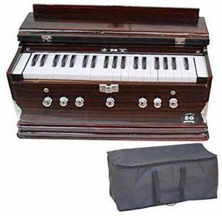 SG MUSICAL harmonium bass+male two reeds, finish lacquer, 7 stopper (5 stops 2 drones), easy to pump, tuning 440 standard pitch with bag 3.25 Octave Hand Pumped Harmonium