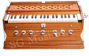 SG MUSICAL HR059 Harmonium 7 Stopper, Bellow, 39 Key, Two Reed(BassMale),3 1/4 Octave, Harmonium With Cover 3.5 Octave Hand Pumped Harmonium