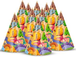 ZYOZI Dinosaur Theme Birthday Party Hats,Happy Birthday Cone Party Hats for Kids