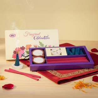 Cycle Pure Fragrant Puja Kit Gift Box with Dhoop, Diyas, Cones & Ceramic Holder