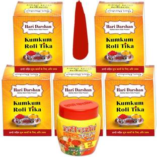 Hari Darshan Roli Chandan Tika Red paste (Pack of 5)