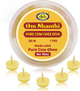 Om Shanthi Cow Ghee diya Cotton Table Diya