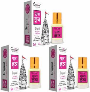 SPIRITUAL SOLUTIONS Pooja Itra Parijatha 5 ML | Premium Pooja Itra for Home and Mandir, (Pack Of 3) Floral Attar