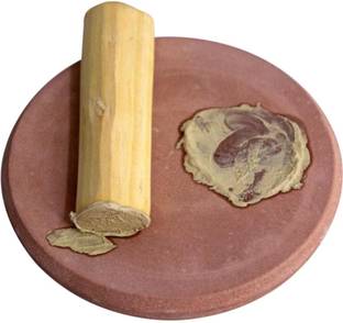 DARIDRA BHANJAN Stone Chandan rubbing chakla Pata,Sandal chandan Wood Round Stone Chandan stick