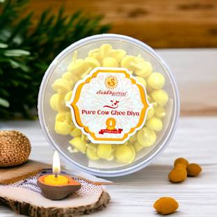 Shubhkarma PURE COW GHEE DIYA, 25-30min Burning (Pack Of 50pcs) Premium Qty Ghee Batti.