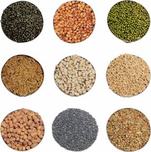 Epoojacart Navadhanyalu (100 gms each) for Navagraha Pooja Purposes - Navadhanyalu 9 Grains