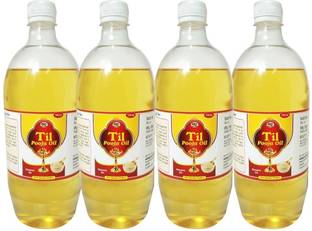 WQT Til Pooja Oil - 500 ML Pack of 4 For Deepak Poojan, Akhand jyot,havan Kund