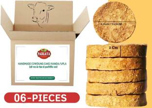 Padlaya Desi Cow Gobar Upla Dung Cake for Pooja|Havan|Agnihotra| (13 x 13 cm) 06 Cakes