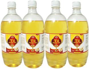 WQT Til Pooja Oil - 1000 ML Pack of 4 For Deepak Poojan, Akhand jyot,havan Kund