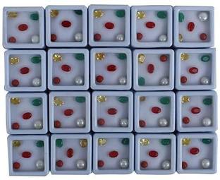 NANDAN SHREE JI Synthetic Gemstone Panchratna Stone Box for Puja vidhi - Pack of 2