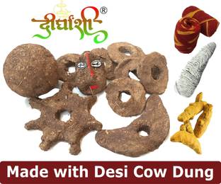 Dirghaanshi Desi Cow Dung Badkulla Mala with Holi/Badkulle for Hawan and Religious Purpose