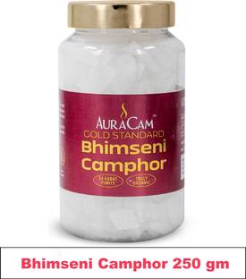 AuraCam Gold Standard Bhimseni Camphor/Pure & Natural Pacha Kapoor (Pack of 1, 250 g)