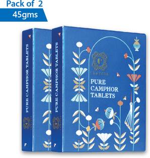 Camveda Camphor- 45 GM Wax Paper Covered Square Tablets, 100% Pure Camphor (2 Box in one Pack)