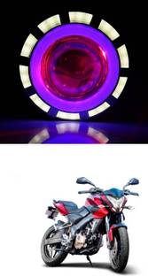 PECUNIA High/Low Beam LED Projector Lens Dual Angel Devil Eye Head Lamp 127 Headlight Car, Motorbike LED for Bajaj (12 V, 36 W)