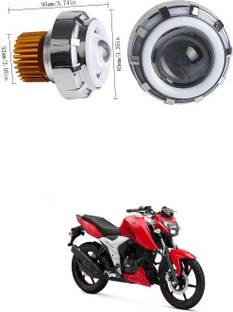 PECUNIA High/Low Beam LED Projector Lens Dual Angel Devil Eye Head Lamp 205 Headlight Car, Motorbike LED for TVS (12 V, 36 W)