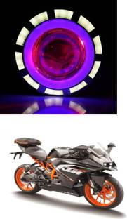 PECUNIA High/Low Beam LED Projector Lens Dual Angel Devil Eye Head Lamp 133 Headlight Car, Motorbike LED for KTM (12 V, 36 W)