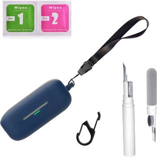 Leiox Silicone Press and Release Earbuds Case For Realme Buds Air 7 Case With Cleaner Kit ,Lanyard & Wipes