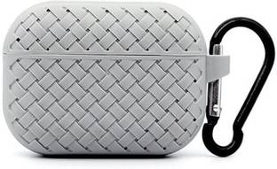 YSTIFYRA Silicone Latch Headphone Case For Grey Woven Pattern Only for Apple AirPods 4th Gen Case (2024) (USB-C)