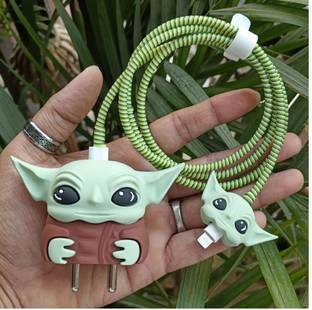 TRENDINGVIEW Silicone Pull String Headphone Case For For All iPhone 18-20W Charger With Full Protection Wire Tube