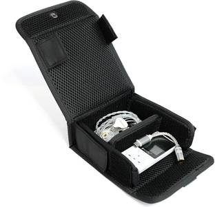 Concept Kart Nylon Press Stud Headphone Case For Wired IEMs, Earphones, Portable Music Player, Small Chargers, Audio Accessories
