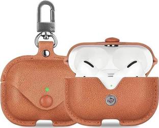 Inha Retail Leather Press Stud Earbuds Case For Apple Airpods Pro 1st Generation