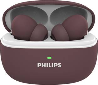PHILIPS TAT1150RD/94In Ear Earbuds with ANC & ENC, 55H Play Time, 13mm Drivers, IPX5 Bluetooth