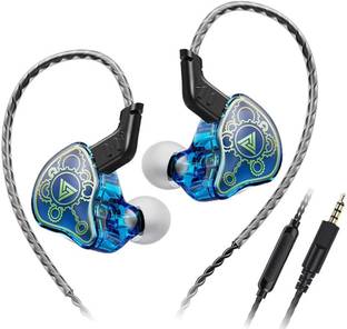 Concept Kart QKZ Hi7T Wired In-Ear Monitors with Mic and 10mm Drivers, 3.5mm Gold Plated Jack Wired Gaming