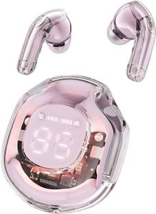 BASS BLING Bluetooth Earbuds with Display, Transparent Design, Fast Charging Bluetooth