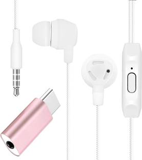 Bestor Wired In-Ear Earphones with Mic + 3.5mm To Type-C Jack for Android Other Devices Wired